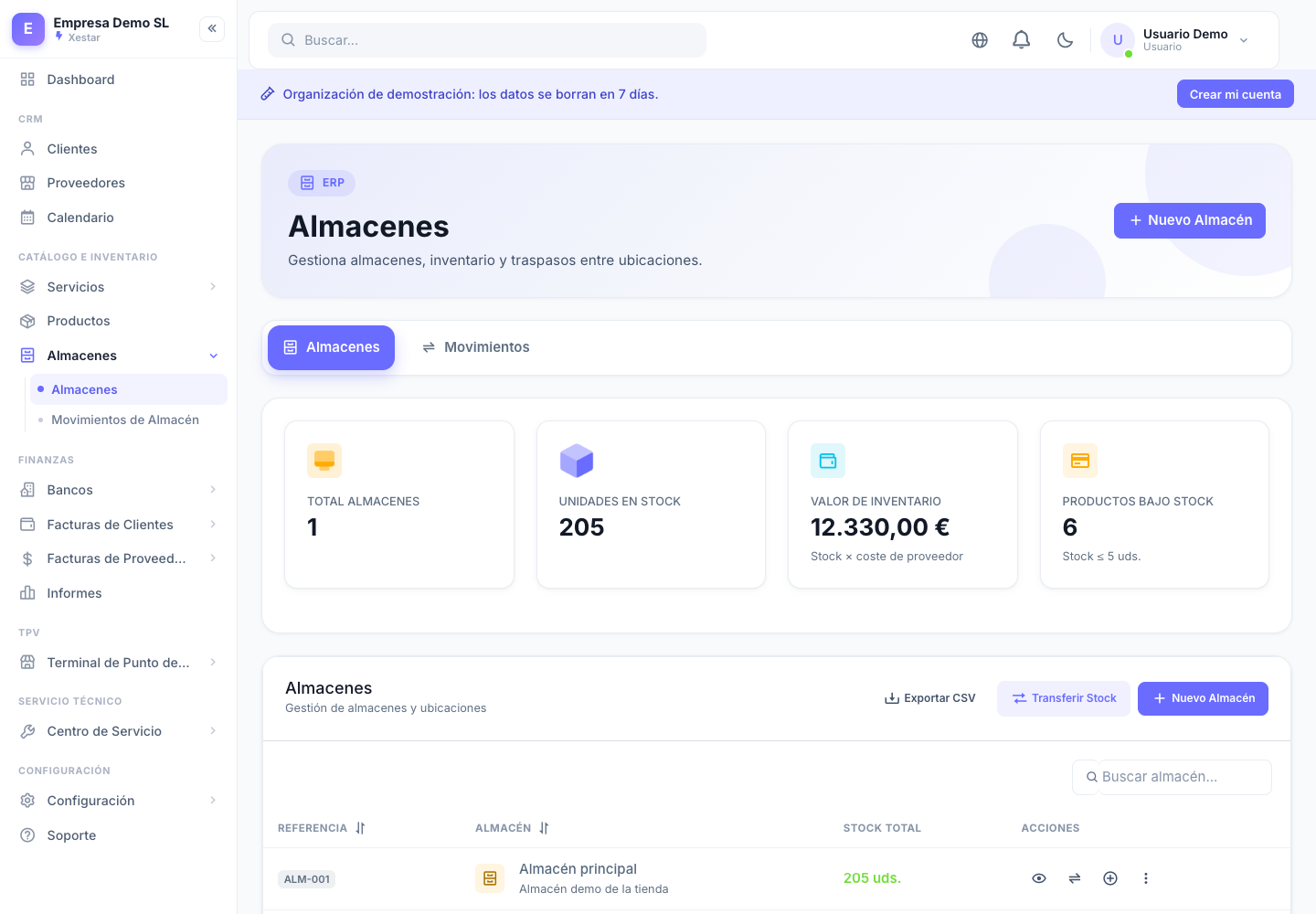 Inventario y almacenes